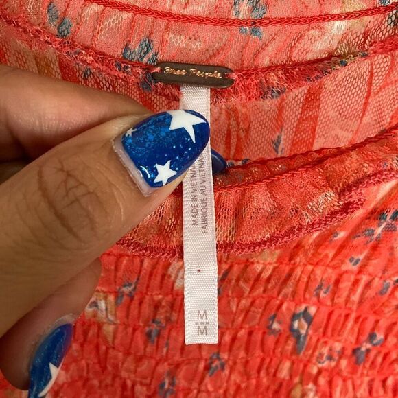 Free People Hello There Floral Semi-Sheer Blouse - Picture 5 of 8